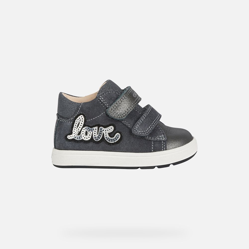 Geox Sneakers Dark Grey Biglia Girl - Geox Baby Shoes - LKJDVA031